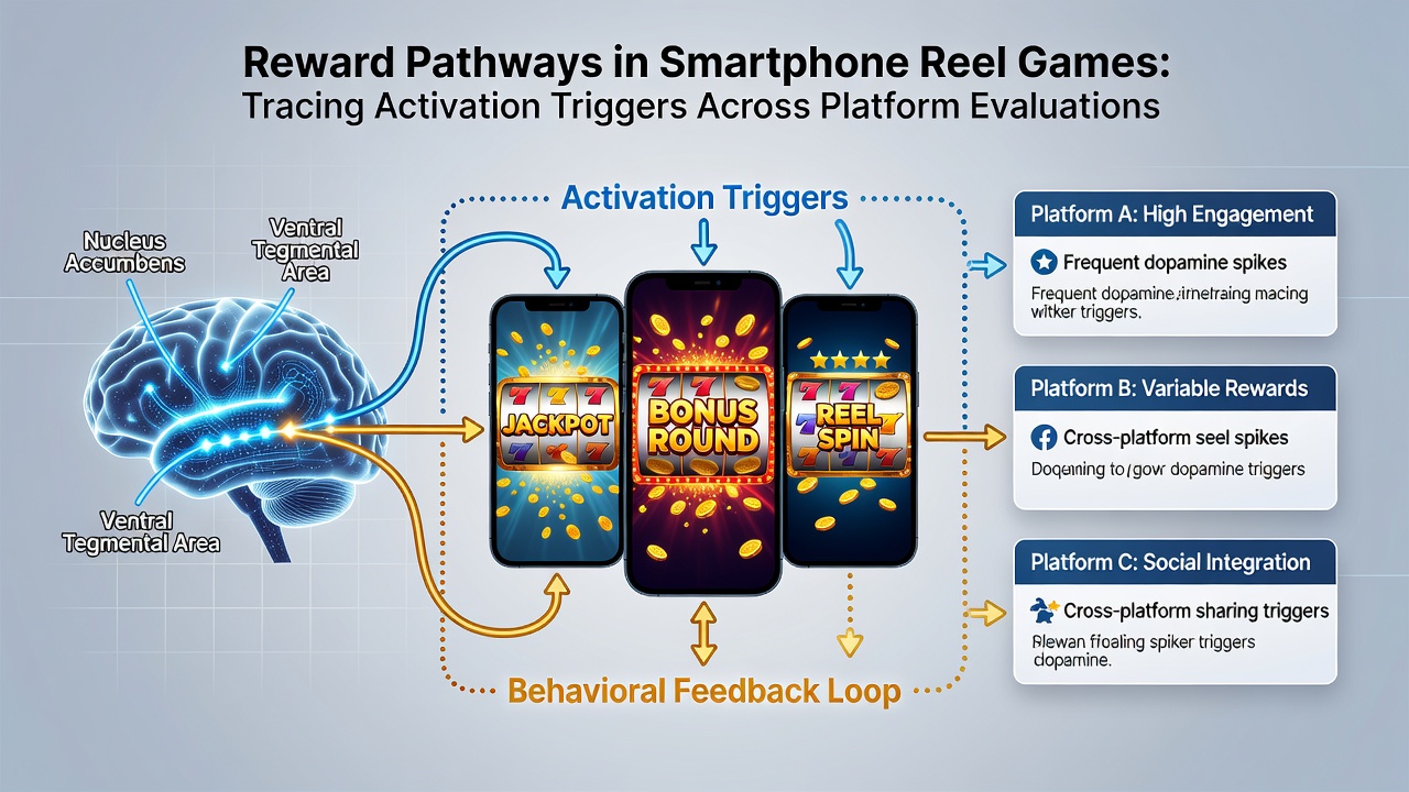 Data visualization showing reward pathway activation rates across different mobile platforms and reel game titles